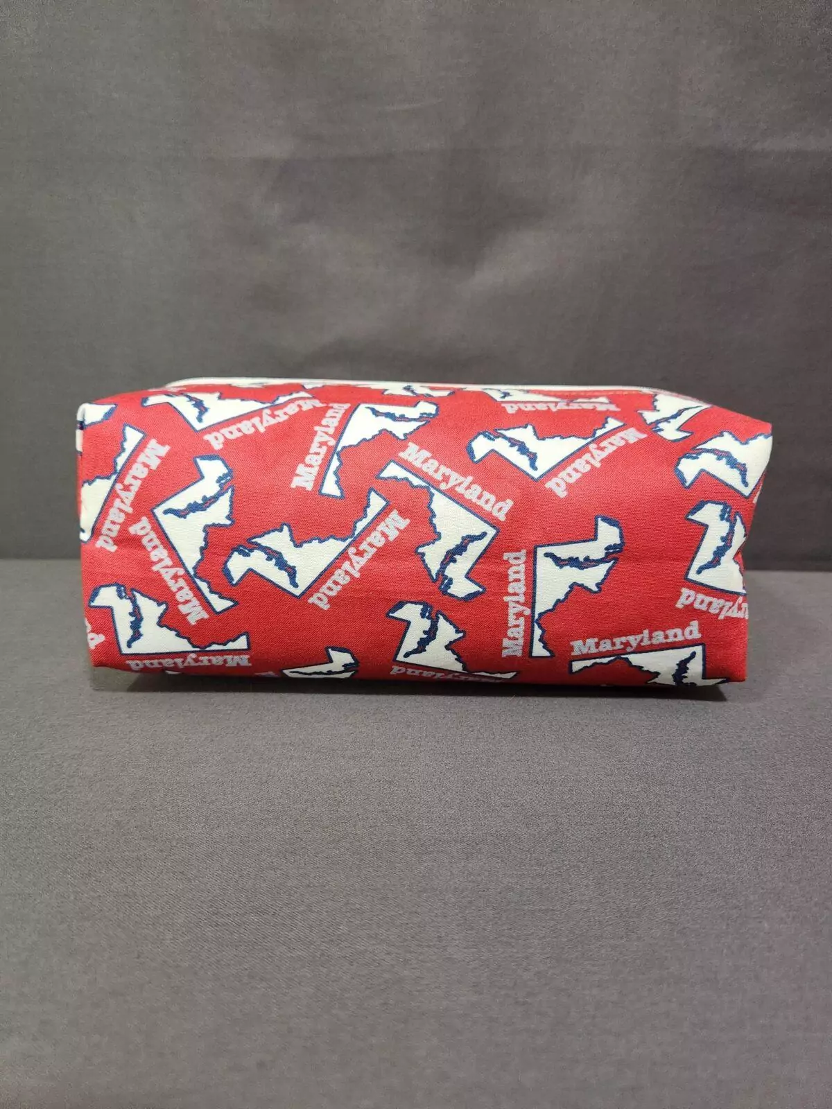 MEDIUM  BOXY POUCH: Maryland State- Light Blue Lining with White Zipper