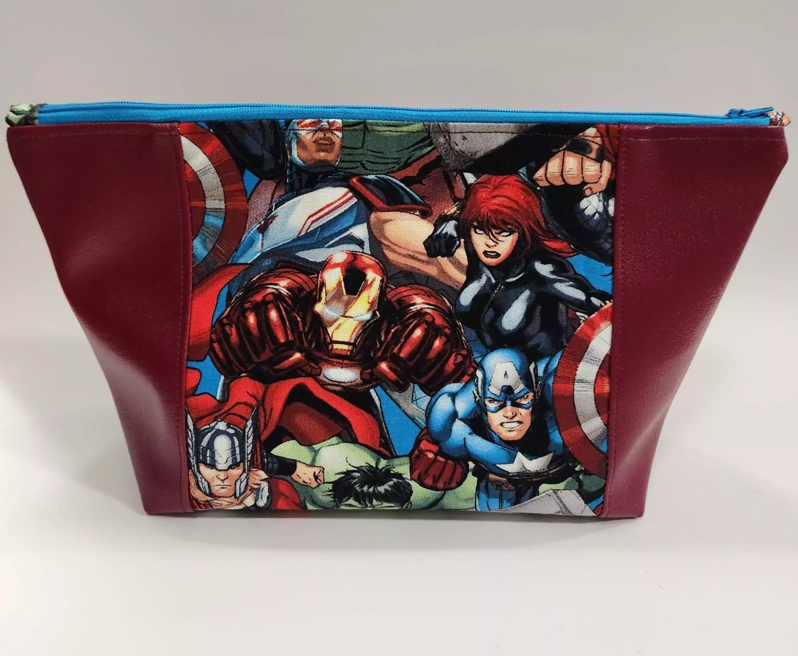 PEEK-A-BOO BAG: The Avengers - Navy Lining Vibrant Blue Zipper