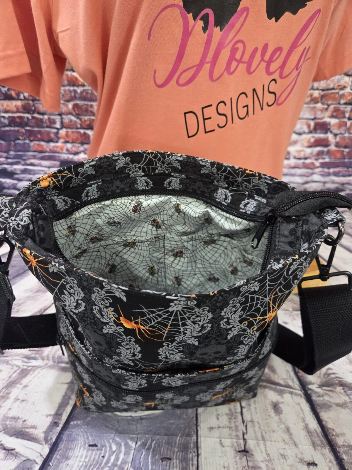 Dewy Crossbody: Skulls & Spiders - Image 4